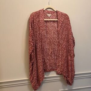 LOFT Burgundy Floral Women's Poncho